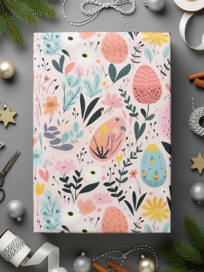 Easter Egg Floral Digital Paper, Spring Seamless Pattern, Pastel Flower Print, Scrapbook Paper Pack, Fabric Design, Digital Download - Moore and Mountain