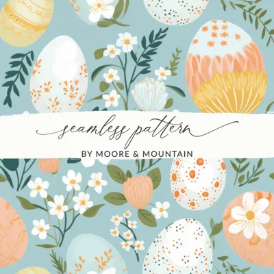 Seamless Pastel Easter Eggs Digital Pattern