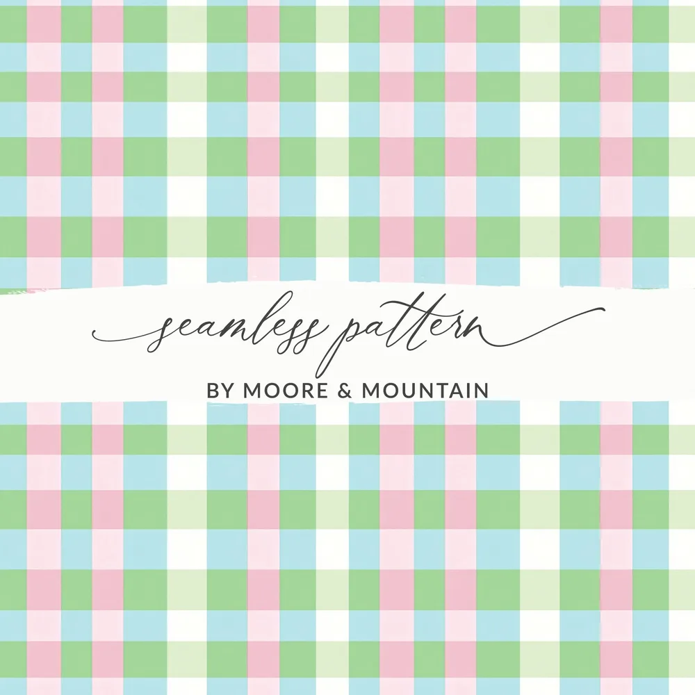 Pastel Pink Blue Green Seamless Plaid Pattern Design