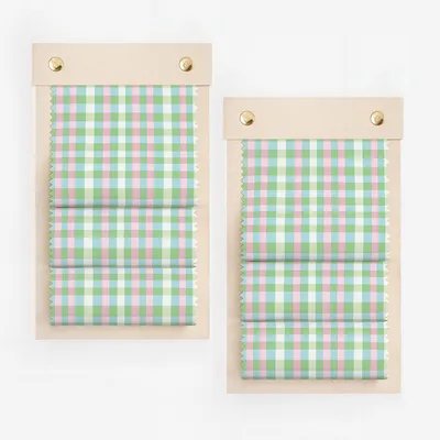 Pastel Colored Checkered Pattern Fabric Swatch Product