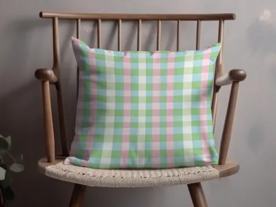Pastel Plaid Pattern Throw Pillow for Home Decor