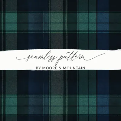 Elegant Black and Green Tartan Seamless Pattern Design Digital