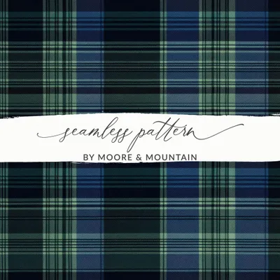Elegant Blue and Green Interwoven Scottish Tartan Background