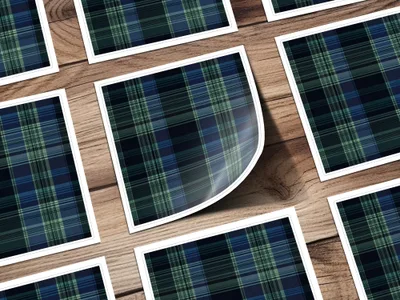 Elegant Blue and Green Interwoven Scottish Tartan Background - Moore and Mountain