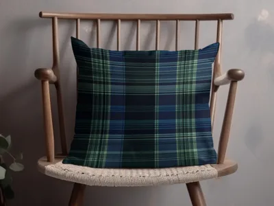Elegant Blue and Green Interwoven Scottish Tartan Background - Moore and Mountain