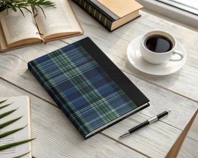 Elegant Blue and Green Interwoven Scottish Tartan Background - Moore and Mountain