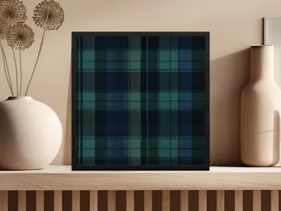 Elegant Blue And Green Plaid Scottish Tartan Background - Moore and Mountain