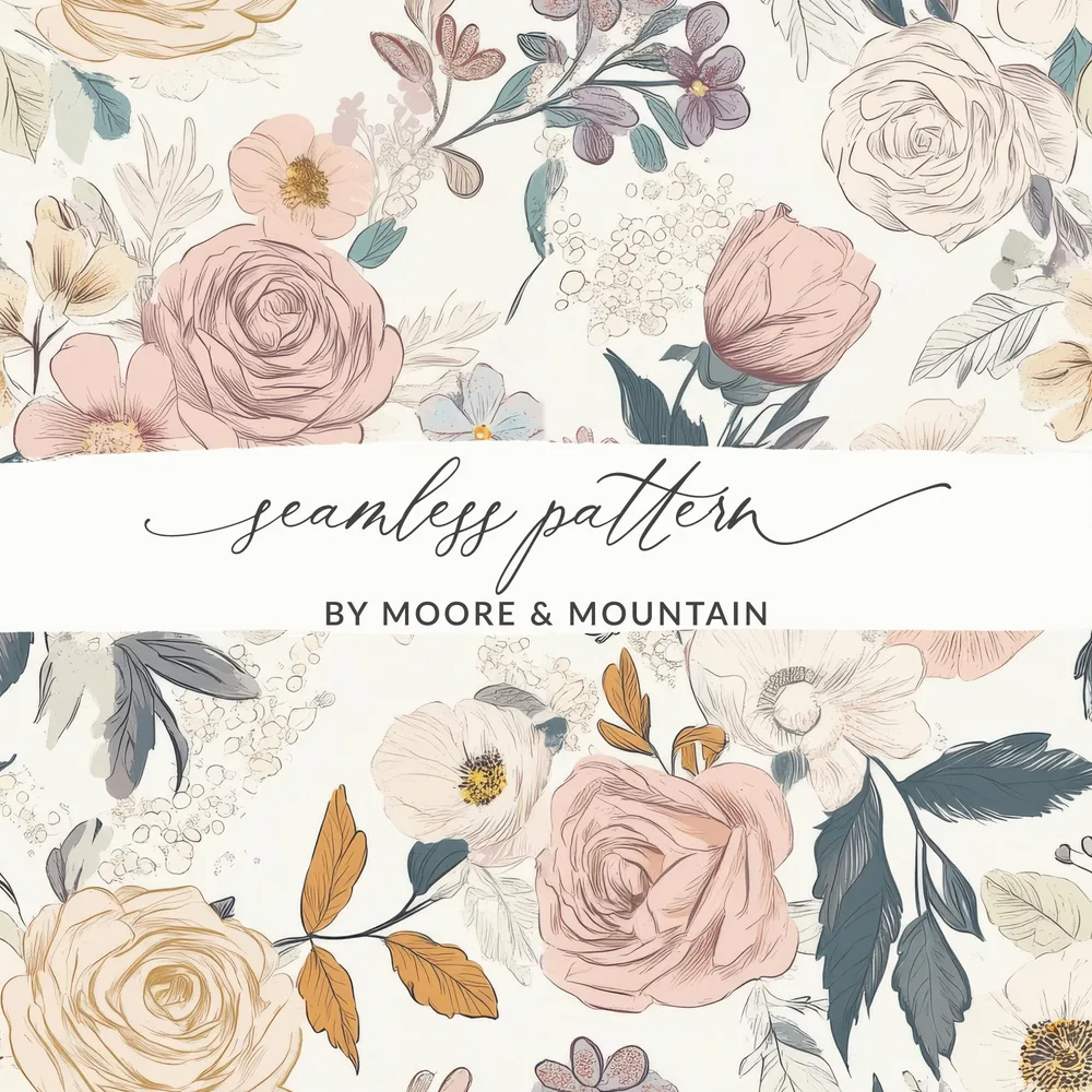 Elegant Botanical Seamless Pattern by Moore & Mountain
