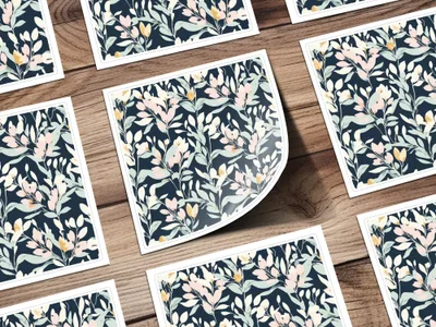 Elegant Digital Artwork: Dark Floral Pattern - Sophisticated Botanical Print - Moore and Mountain
