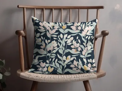 Elegant Digital Artwork: Dark Floral Pattern - Sophisticated Botanical Print - Moore and Mountain