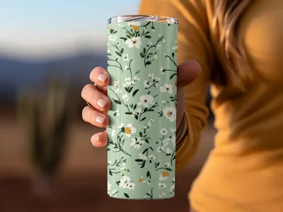 Floral Print Insulated Tumbler for Hot and Cold Drinks