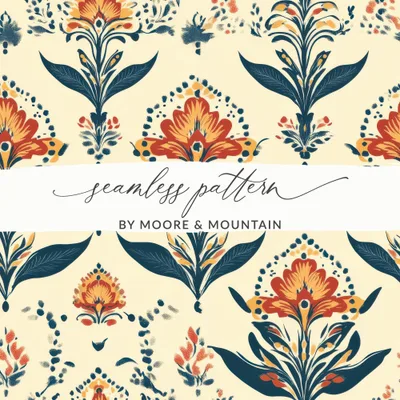 Elegant Floral Arrangement for a Seamless Indian Pattern