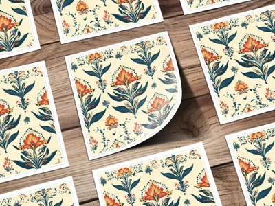 Elegant Floral Arrangement for a Seamless Indian Pattern - Moore and Mountain