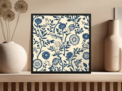 Elegant Floral Motif Vintage Style Indian Pattern Digital Chinoiserie Seamless - Moore and Mountain