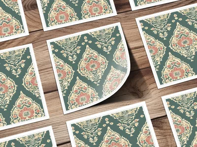 Elegant Floral Ornament Indian Motif Seamless Pattern Geometric - Moore and Mountain