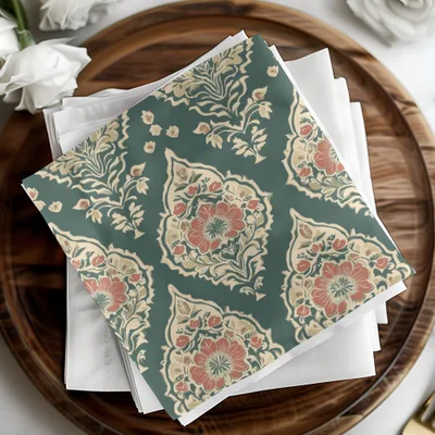 Elegant Floral Ornament Indian Motif Seamless Pattern Geometric - Moore and Mountain