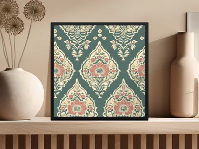 Elegant Floral Ornament Indian Motif Seamless Pattern Geometric - Moore and Mountain