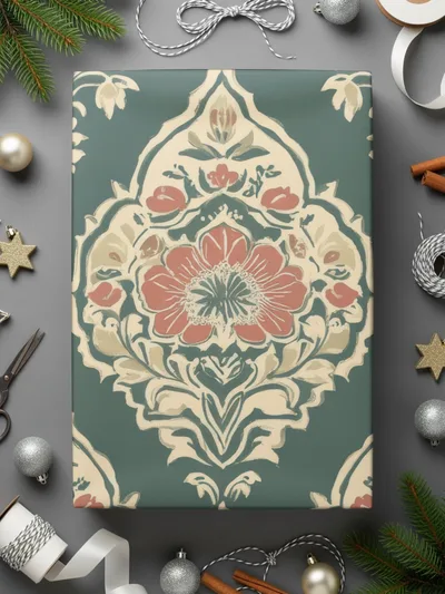 Elegant Floral Ornament Indian Motif Seamless Pattern Geometric - Moore and Mountain