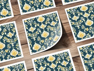 Elegant Floral Pattern with Dark Blue Ground Seamless Pattern - Moore and Mountain