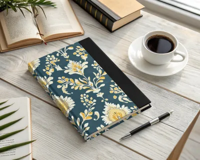 Elegant Floral Pattern with Dark Blue Ground Seamless Pattern - Moore and Mountain