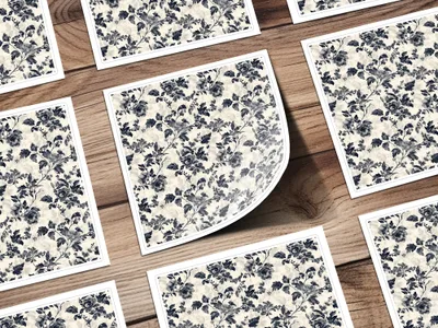 Elegant Floral Pattern with Vines and Leaves Digital Chinoiserie - Moore and Mountain