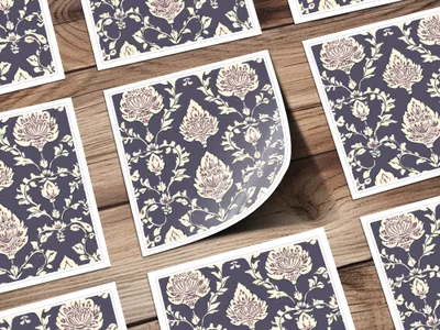 Elegant Floral Seamless Indian Pattern Dark Blue Design - Moore and Mountain