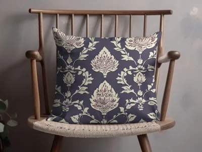 Elegant Floral Seamless Indian Pattern Dark Blue Design - Moore and Mountain
