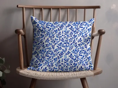 Elegant Navy Blue Botanical Leaves All Over Pattern Digital - Moore and Mountain