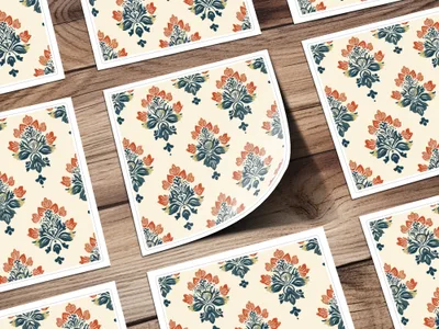 Elegant Seamless Indian Pattern Floral Design Digital Geometric - Moore and Mountain