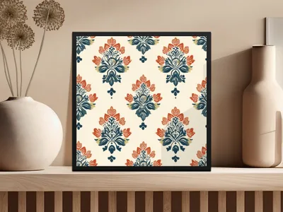 Elegant Seamless Indian Pattern Floral Design Digital Geometric - Moore and Mountain
