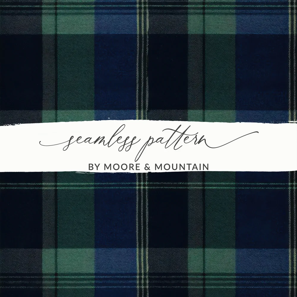Elegant Seamless Navy Blue Tartan Fashionable Fabric - Moore and Mountain