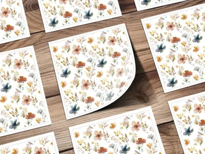 Fall Autumn Floral Watercolor Floral Seamless Pattern, Digital Paper, Flowers and Leaves, Autumn Colors, Printable Background, Fall Designs - Moore and Mountain