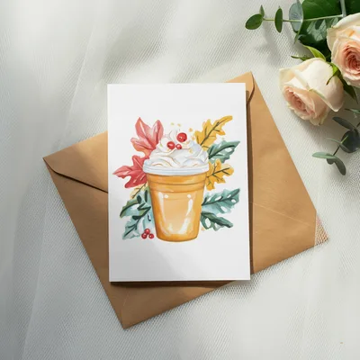 Fall Coffee PNG Digital Download, Watercolor Pumpkin Spice Latte Clipart, Cozy Autumn Iced Coffee Sublimation Design, Thanksgiving Clipart