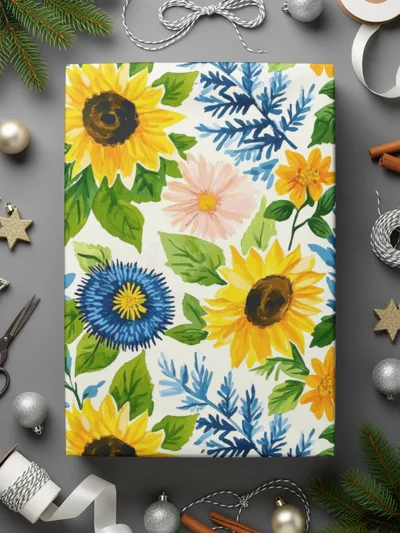 Fall Seamless Watercolor Sunflower Floral Repeat Pattern Garden Illustration - Moore and Mountain
