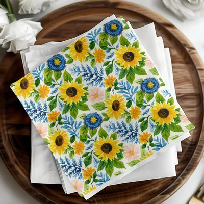 Fall Seamless Watercolor Sunflower Floral Repeat Pattern Garden Illustration - Moore and Mountain
