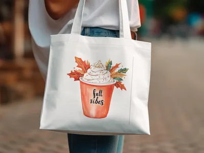 Fall Vibes Coffee PNG Digital Download, Watercolor Pumpkin Spice Latte Clipart, Cozy Autumn Drink Sublimation Design, Fall Aesthetic Art