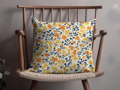 Bright Floral Pattern Pillow Perfect for Living Room Decor
