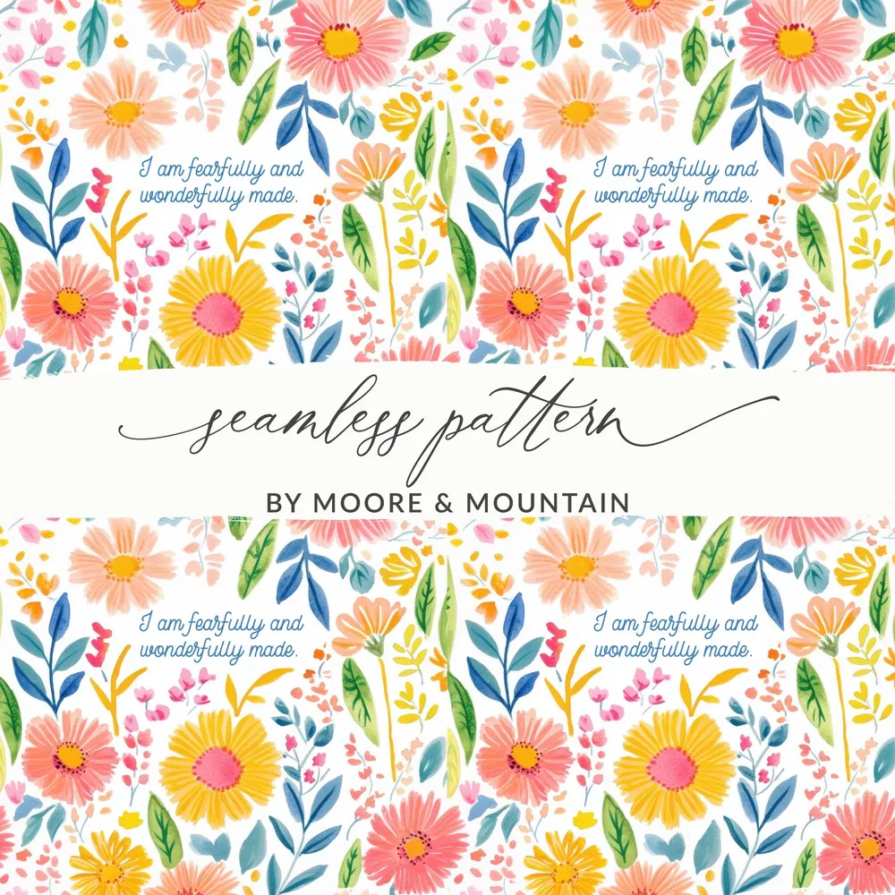Colorful Floral Seamless Pattern by Moore & Mountain