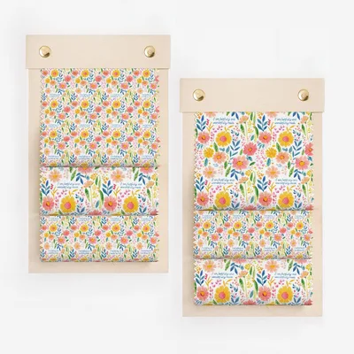 Vibrant Floral Patterns with Positive Quotes Fabric