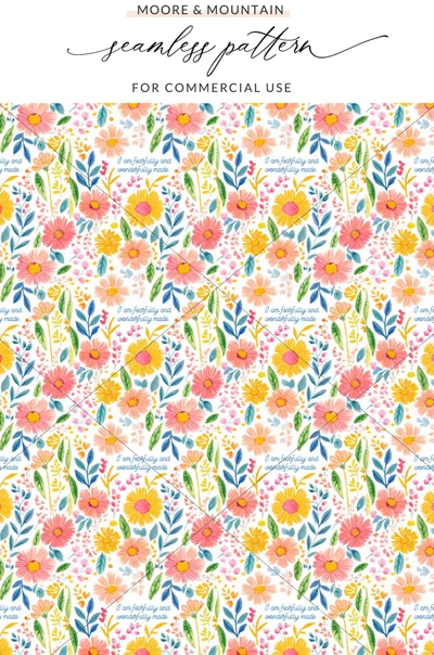 Bright Floral Seamless Pattern for Commercial Use