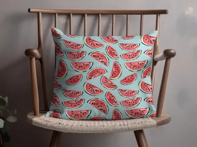 Vibrant Watermelon Pattern Throw Pillow