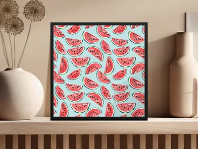 Colorful Watermelon Slice Art Print for Home Decor