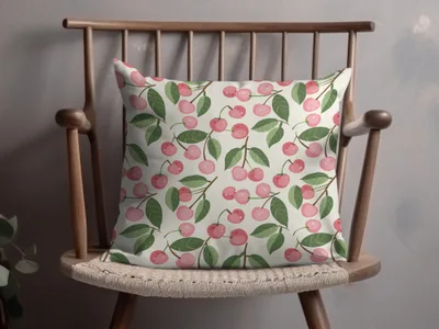 Pink Cherry Pattern Decorative Pillow product