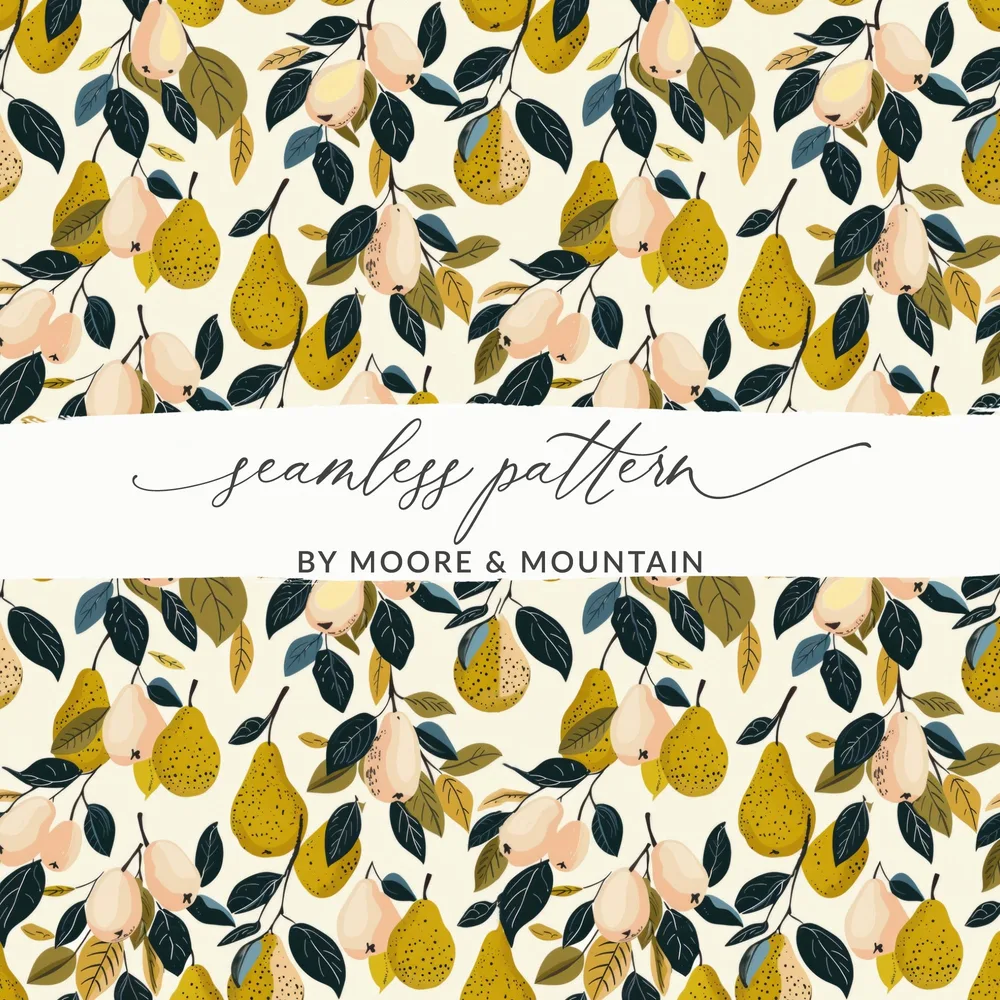 Moore & Mountain Seamless Pattern Pear Design