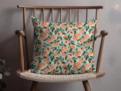 Colorful Peach Pattern Cushion for Home Decor