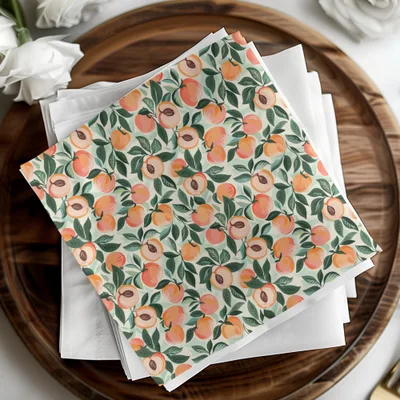 Beautifully Designed Peaches Patterned Paper Napkins