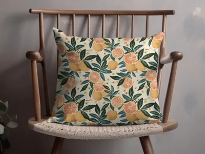 Vibrant Citrus Fruit Pattern Decorative Pillow Product