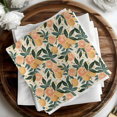 Vintage Citrus Patterned Decorative Paper product