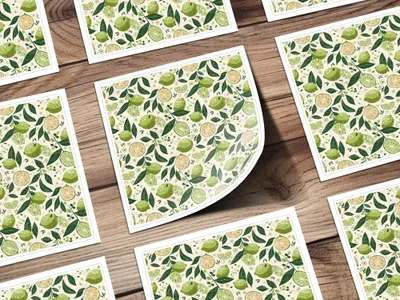 Vibrant Citrus and Leaf Pattern Design product
