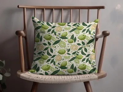 Citrus and Leaf Pattern Decorative Pillow Product